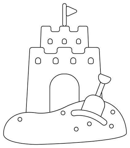 Sand Castle Coloring Page